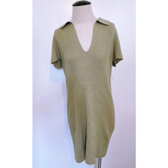 Abercrombie Green Polo Ribbed Dress Bodycon Soft - Picture 2 of 7